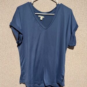 Versona Navy V-Neck Short Sleeve Top‎
